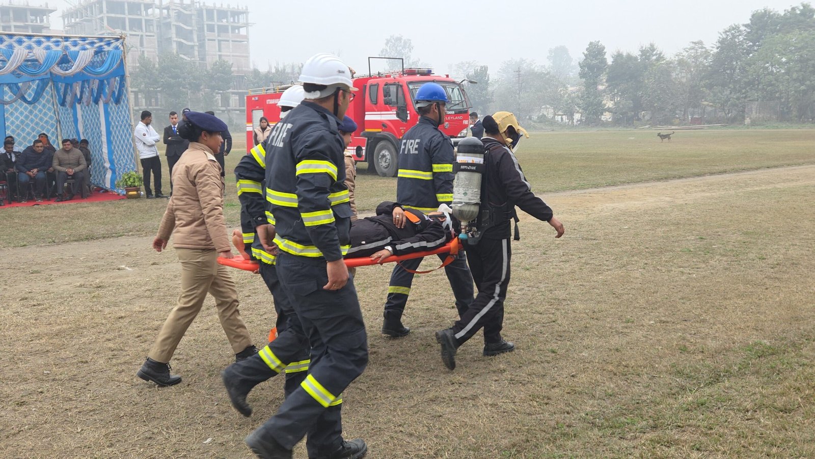 पुलिस लाइन में आयोजित फायर सेफ्टी प्रशिक्षण का शुभारंभ एसएसपी ने किया